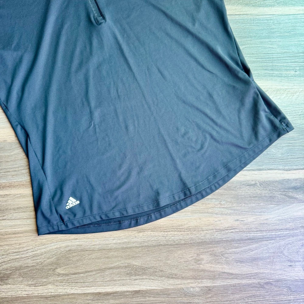 Adidas Ultimate 365 Printed Black Quarter-Zip Short Sleeve Golf Shirt Size L - Picture 11 of 14